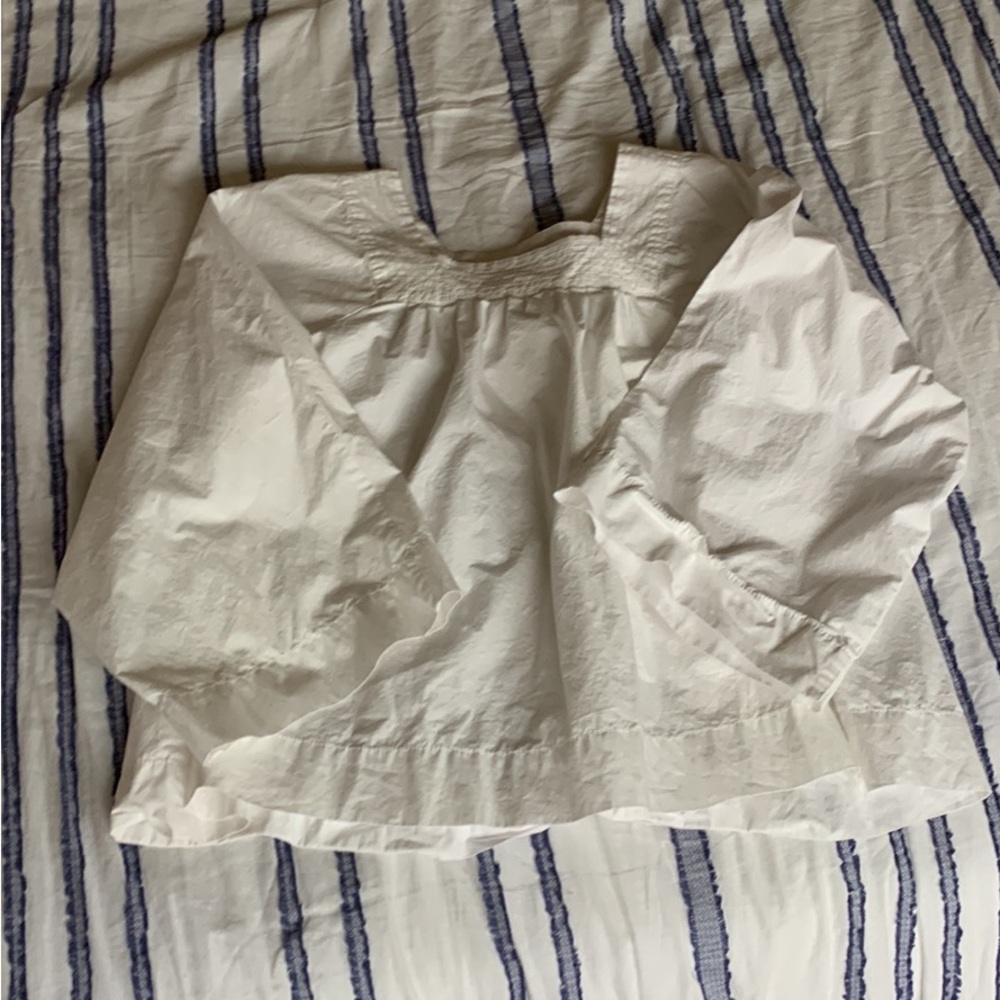Madewell puff sleeve babydoll blouse top S